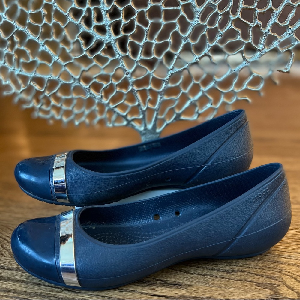 Crocs Brynn Brown Slip On Comfort Ballet Flats Women's Size 8 202309 navy